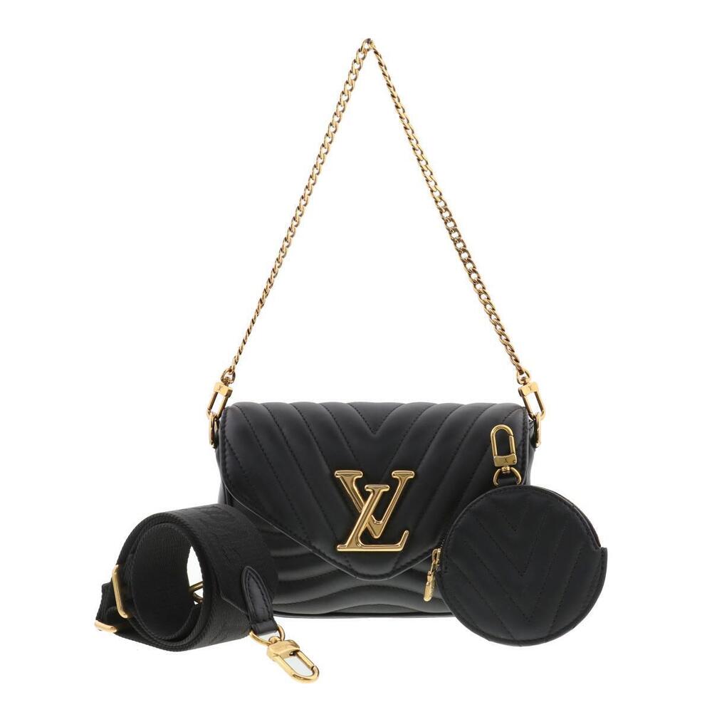 LOUIS VUITTON Multi Pochette Bag Shoulder Messenger Black Leather